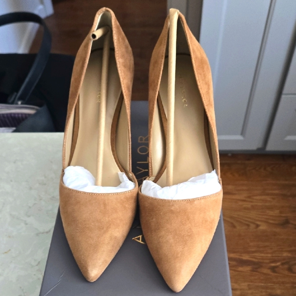 Ann Taylor Tan Suede Heels